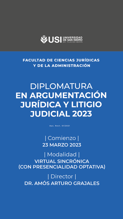Flyer Diplomatura Diplomatura en Argumentación Juridica y Litigio Judicial2023_Story