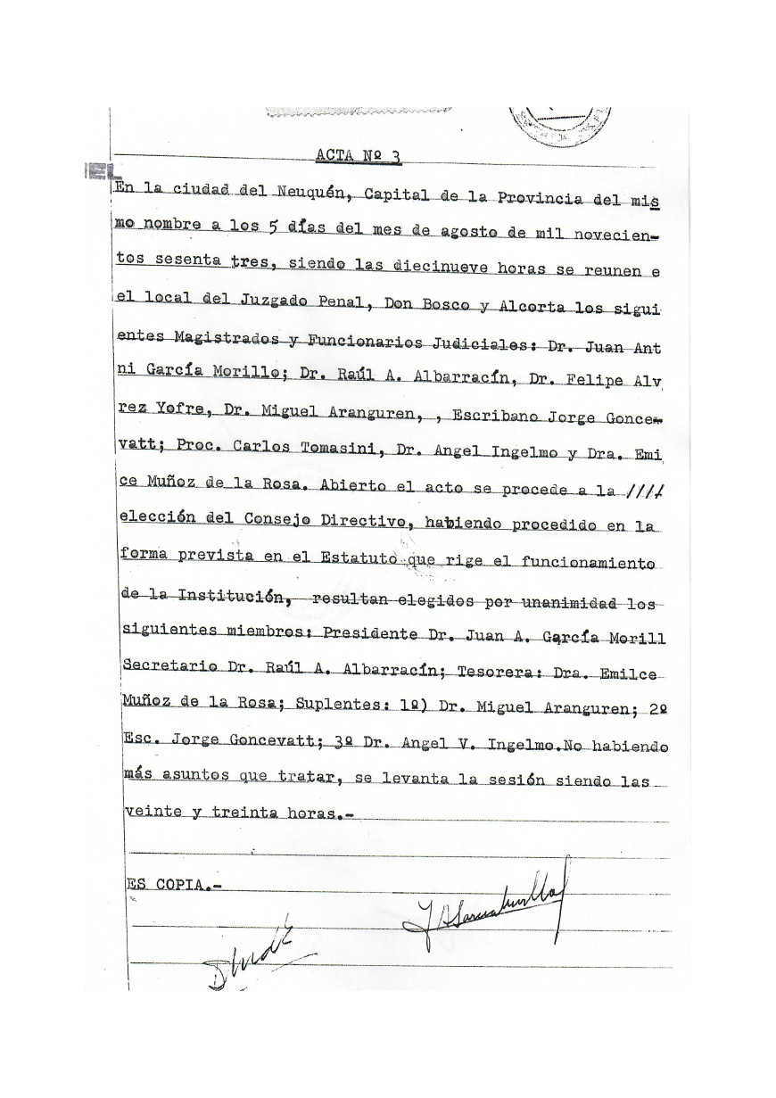 Acta Primera Comision AMyF 05-8-63