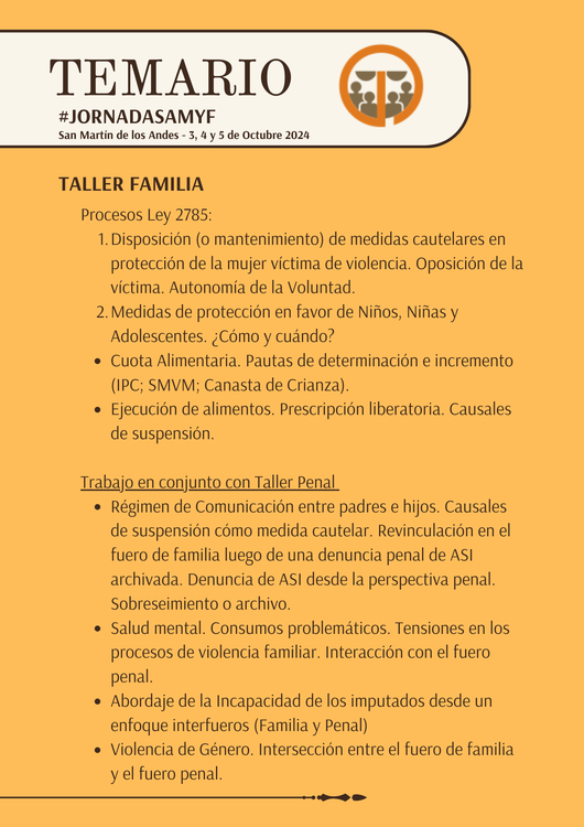 Jornadas AMyF temario taller familia