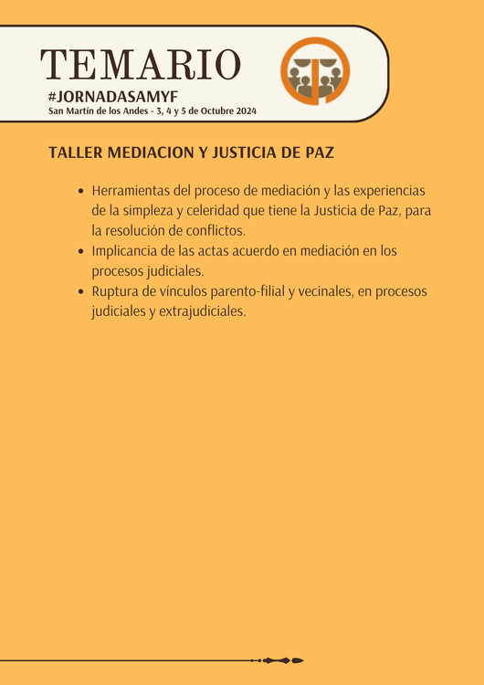 Jornadas AMyF temario taller mediacion
